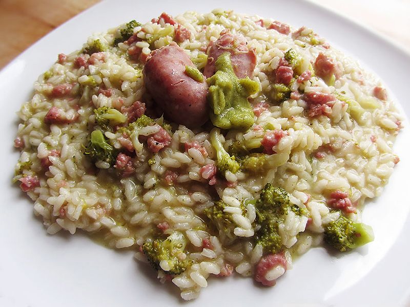Riso con salsiccia e broccoli
